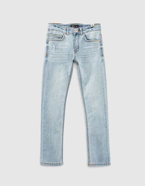 Light Blue Slim-Jungenjeans mit platzierter Used-Optik  - IKKS