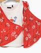 Girls' dark orange and white 2-in-1 vest top-8