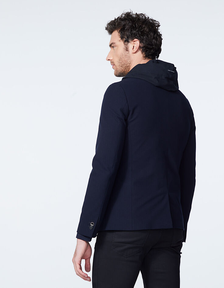Veste marine avec parmenture à capuche WATER REPELLENT Homme-4