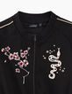 Combi-short noir esprit bomber avec broderies fille-6