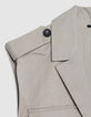 Women's beige sleeveless safari jacket-8