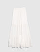Cremewei&szlig;e, weite M&auml;dchenhose aus LENZING&trade; ECOVERO&trade;-3