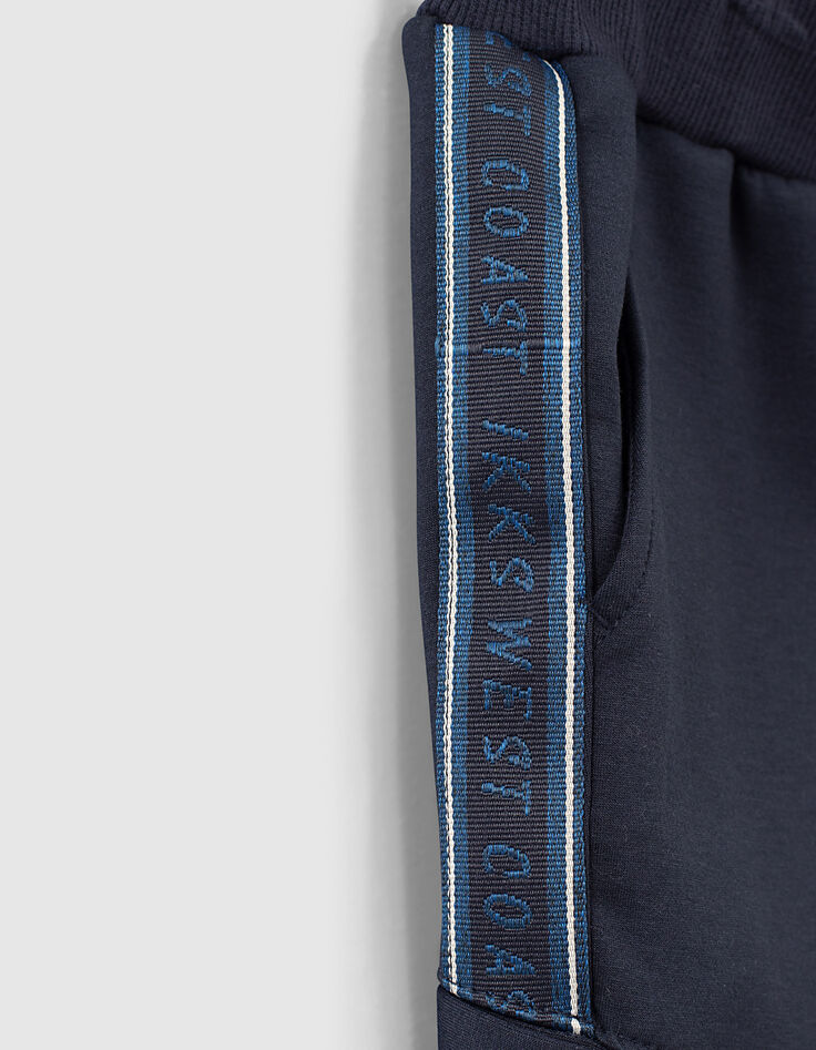 Navy bermuda tech fleece met zijstroken jongens -2 Navy bermuda tech fleece met zijstroken jongens -2