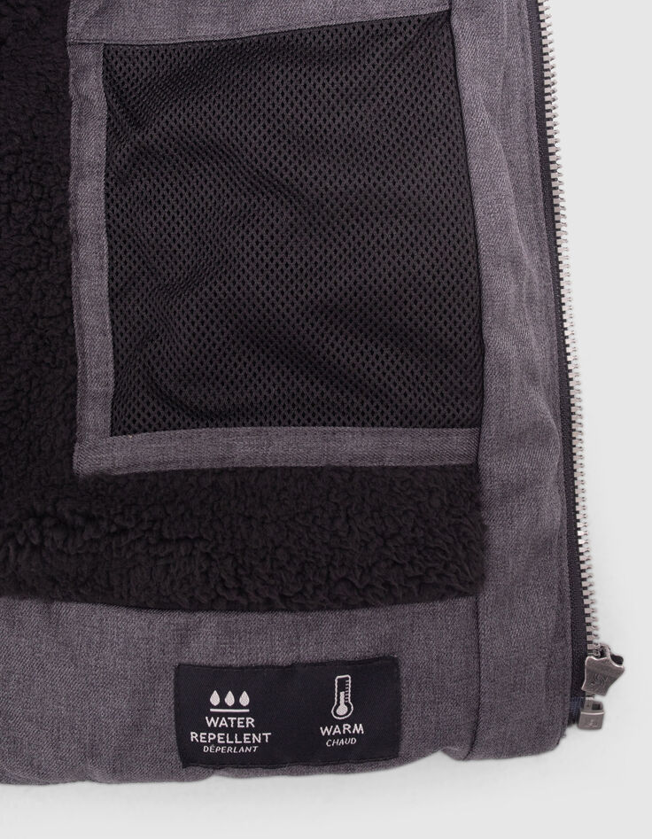 Grau melierte Jungenjacke mit Rei&szlig;verschlusstaschen-6