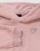 Rosa weicher Mädchen-Kapuzenpullover Herz-Badge-2