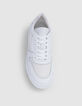 Baskets blanches bi-matières Homme-4