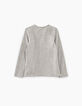 Tee-shirt gris chiné moyen visuel panda fille-4
