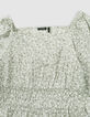 Blouse verte imprimé floral d'été fille-5