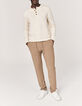 Pull tunisien off white tricot Homme-6