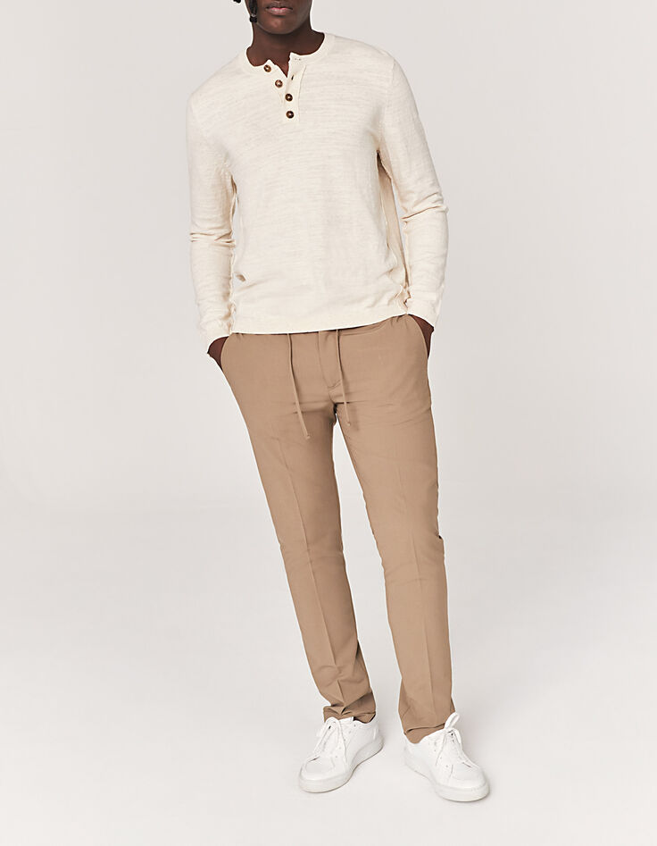 Pull tunisien off white tricot Homme-6