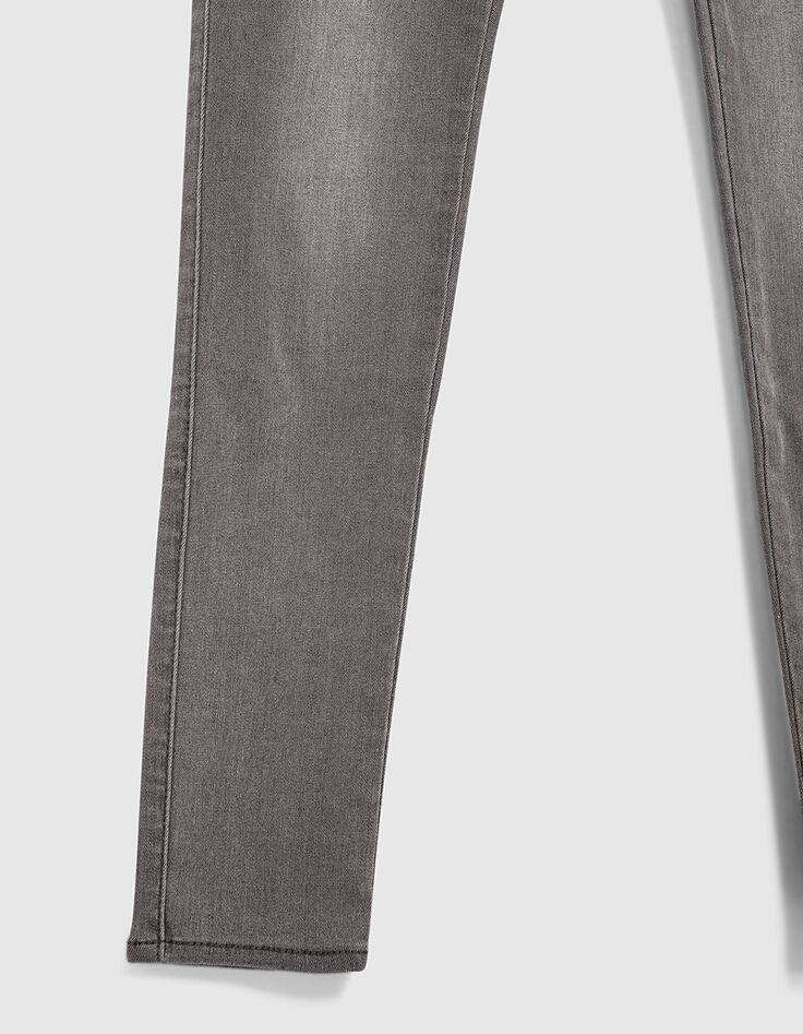 Vaquero skinny gris antracita bolsillos cremallera niña-6