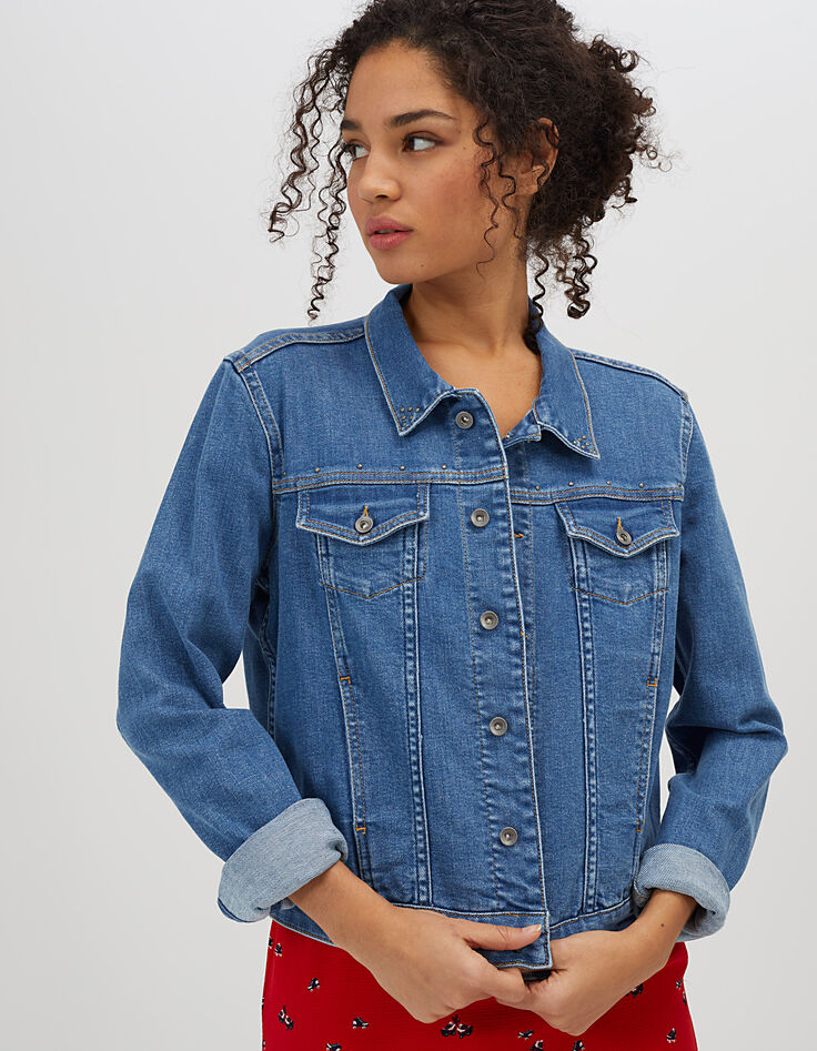 Chaqueta vaquera genuina con tachuelas-1