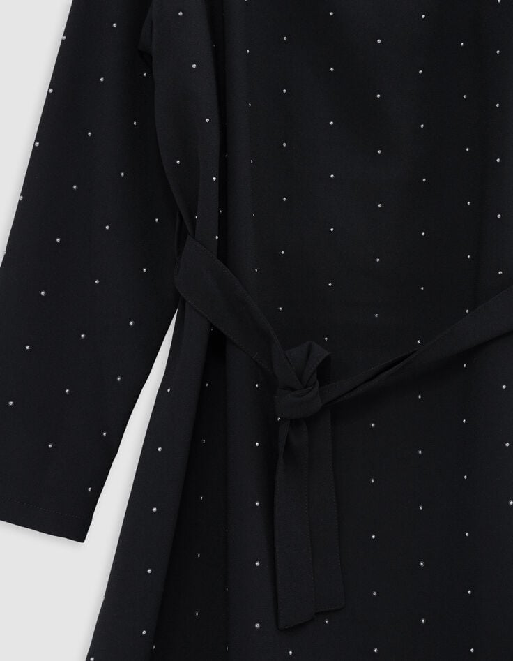 Short black dress with stud decoration-4 Short black dress with stud decoration-4