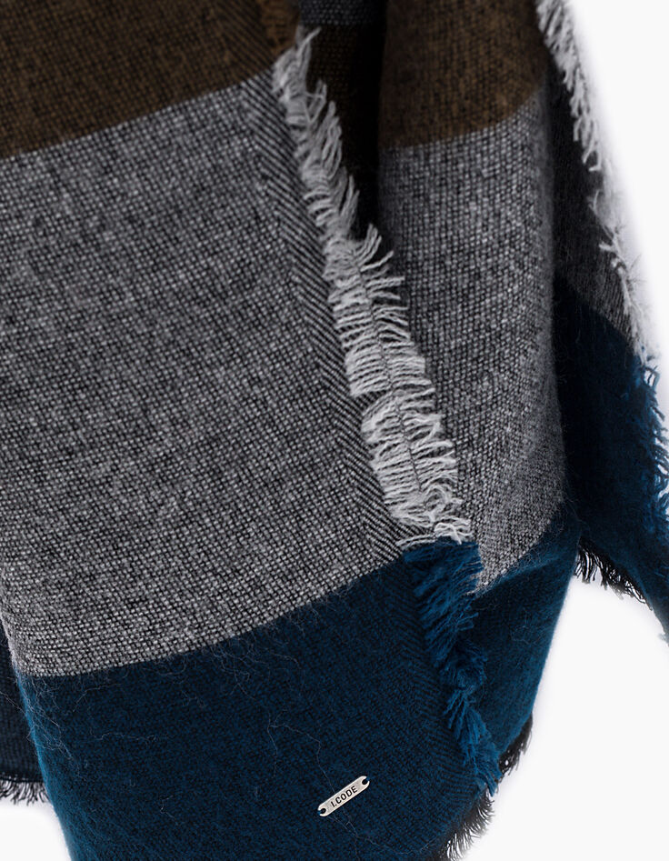 Chèche bleu marine jacquard à rayures multico I.Code-3 Chèche bleu marine jacquard à rayures multico I.Code-3