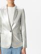 Damen Silber beschichtete Anzugjacke-4