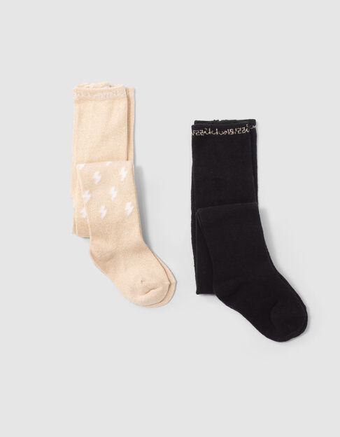 Strumpfhosen in Gold und Schwarz für Babymädchen