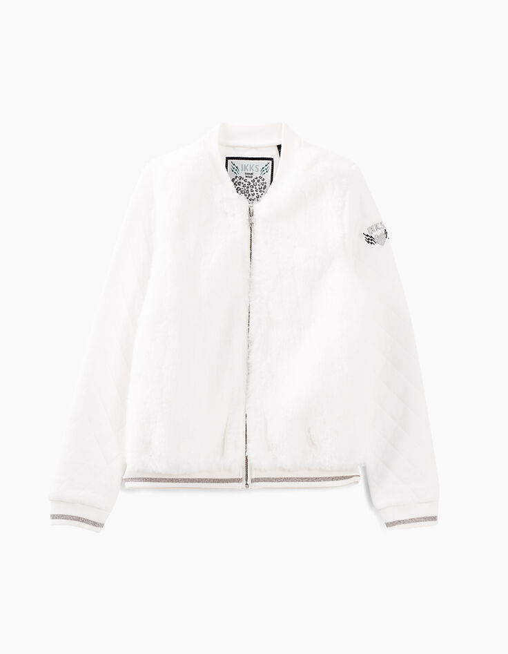 Ecru vest in baseball stijl voor meisjes-1