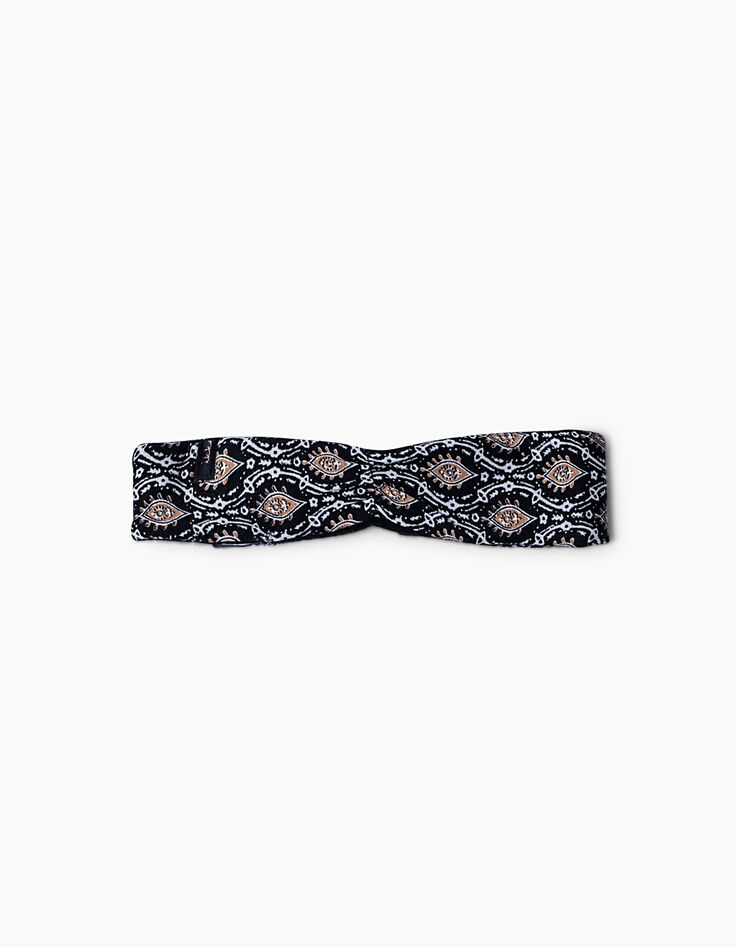 Cinta reversible estampado cachemira y negra bebé niña-1