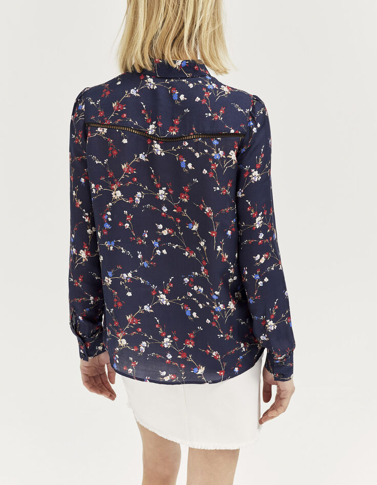 Chemise viscose et soie imprimé fleurs de cerisier femme-3