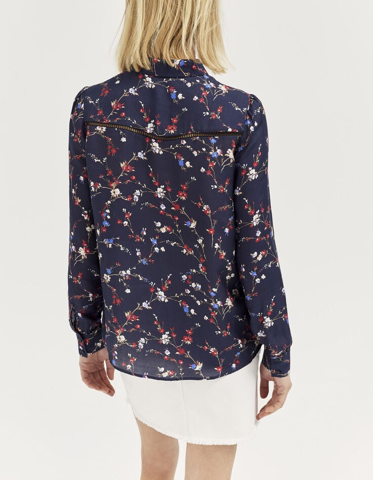 Chemise viscose et soie imprimé fleurs de cerisier femme-3 Chemise viscose et soie imprimé fleurs de cerisier femme-3
