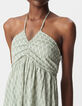 Robe longue verte LENZING™ ECOVERO™ ethnique Femme-5