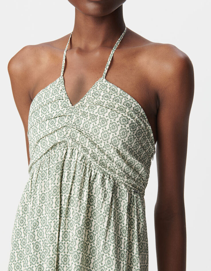 Robe longue verte LENZING™ ECOVERO™ ethnique Femme-5