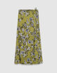 Falda midi verde floral mujer-7