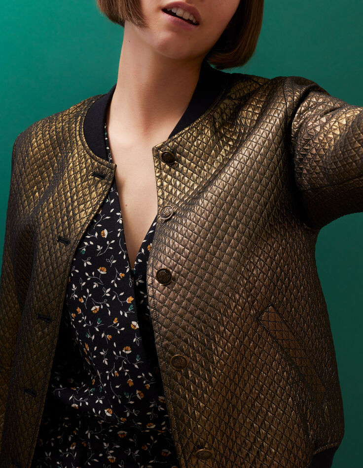 I.Code gold quilted baseball jacket-1 I.Code gold quilted baseball jacket-1