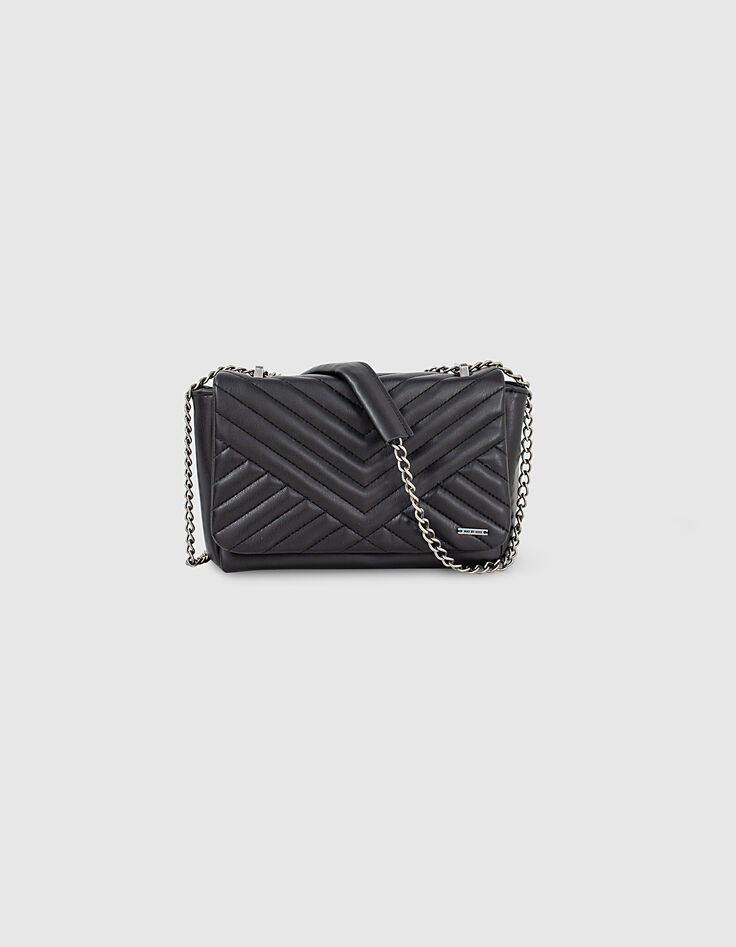 Sac à main noir matelassé fille-1