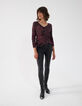 Jersey cuello pico en lana esponjosa cosy flowers mujer-7