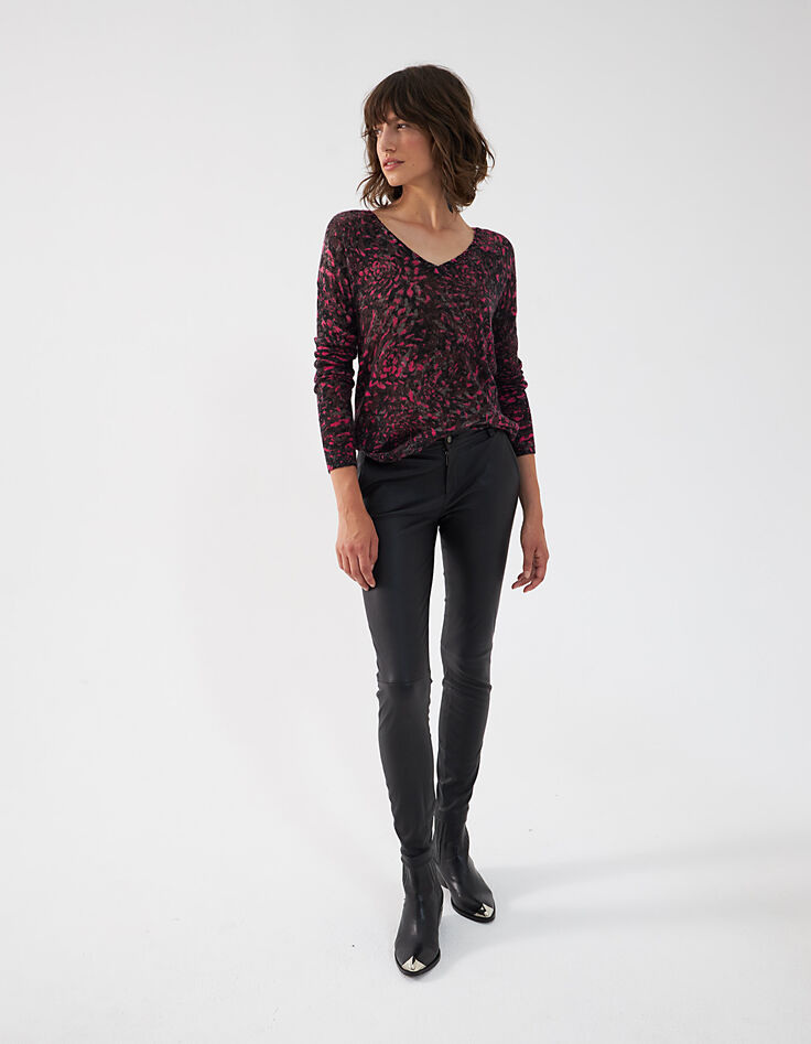 Jersey cuello pico en lana esponjosa cosy flowers mujer-7 Jersey cuello pico en lana esponjosa cosy flowers mujer-7