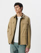 Veste saharienne beige zippée cinq poches Homme-2