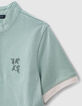Polo aqua bio avec broderies dos garçon -5