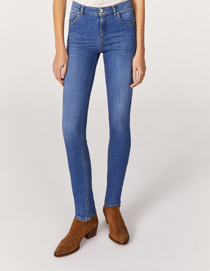 Blaue Sculp-up-Damenjeans im Slim- und Mid-High-Waist-Fit -2