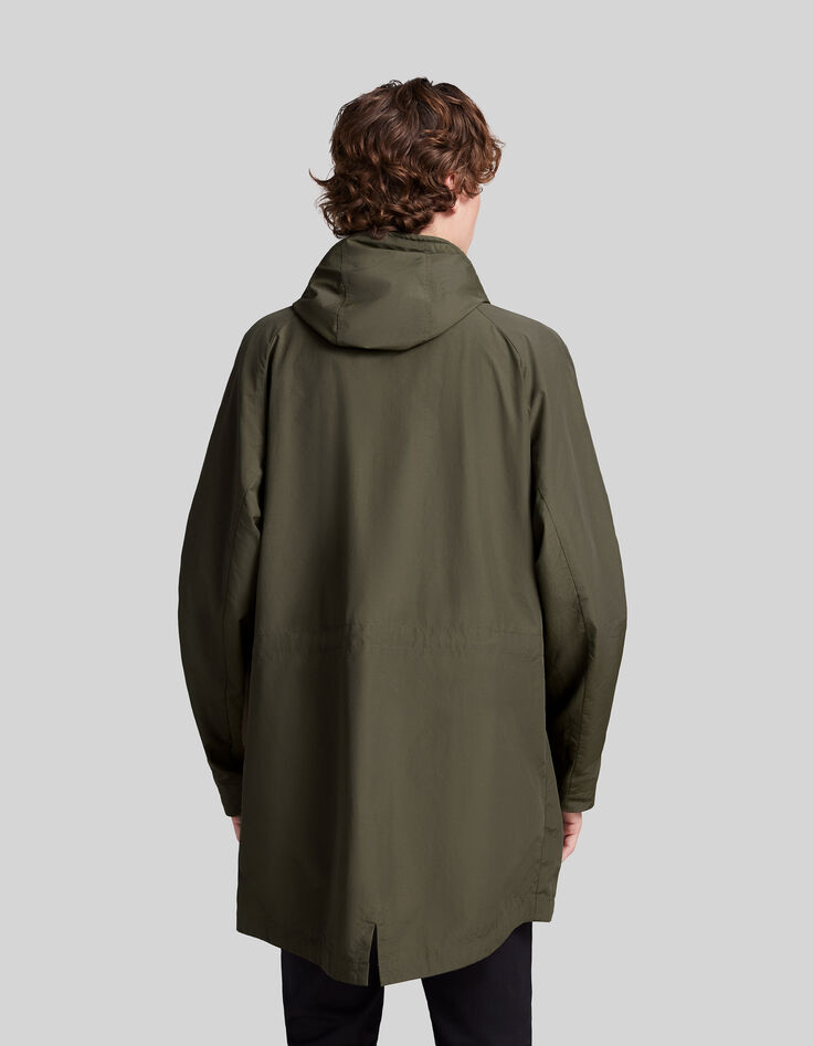 Parka kaki nylon fa&ccedil;on parachute Homme-4