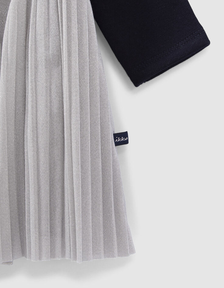 Robe argentée plissée bébé fille-4