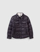 Jungenwendesteppjacke, Karos und Schwarz -4