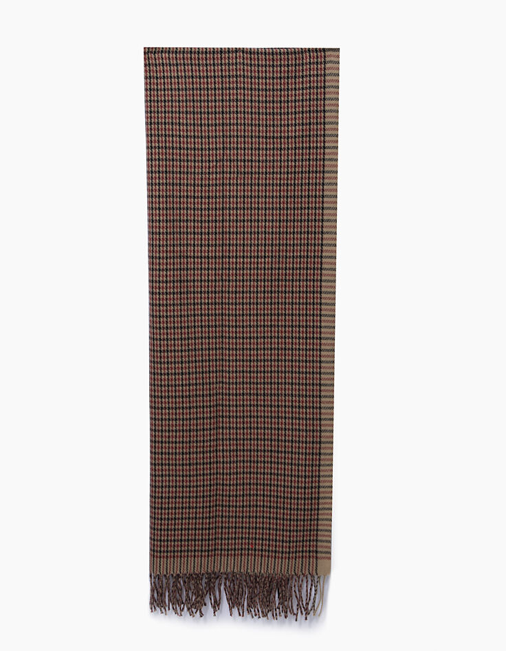 Pañuelo beige y marrón de cuadros Hombre-2