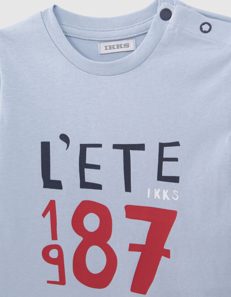 Baby boys' blue slogan T-shirt-2