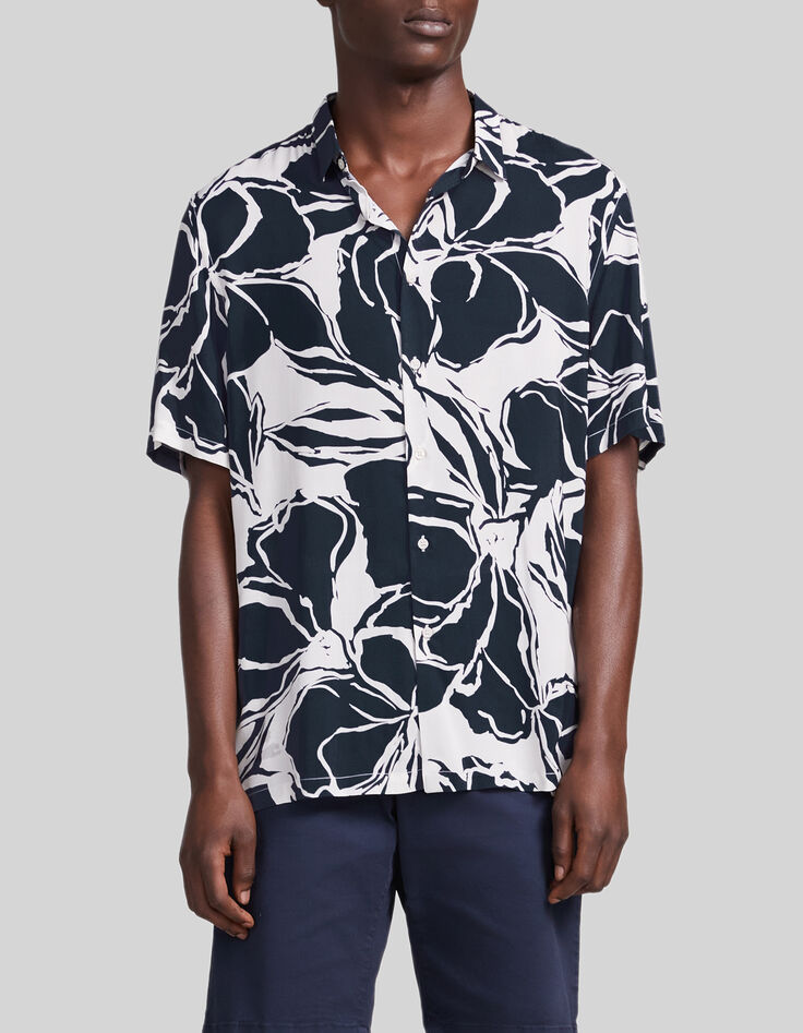 Chemise REGULAR ardoise LENZING&trade; ECOVERO&trade; fleurs Homme-1