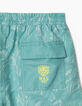 Boys' emerald leaf print swim shorts -4