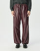 Bordeaux broek vinylstijl Dames-2