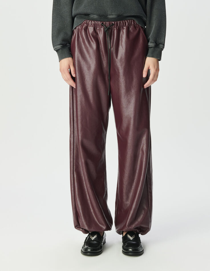 Bordeaux broek vinylstijl Dames-2 Bordeaux broek vinylstijl Dames-2