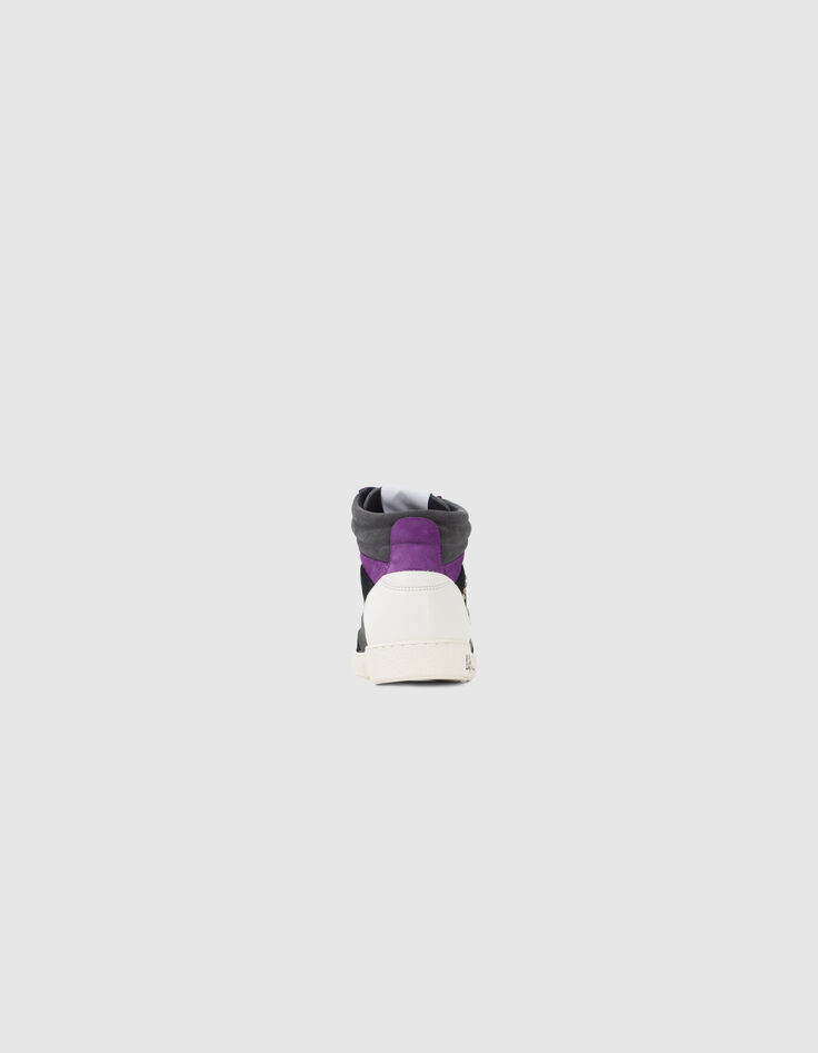 Deportivas negro, blanco, gris, violeta mix cuero mujer-3