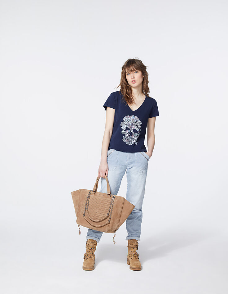 Camiseta algodón tratamiento acid wash visual rock mujer-5 Camiseta algodón tratamiento acid wash visual rock mujer-5