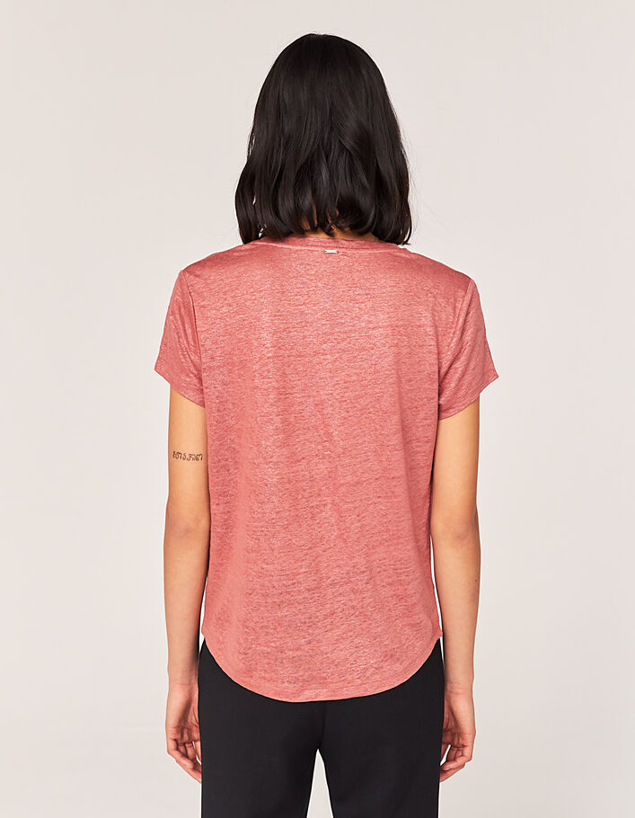 Women's linen foil short-sleeve T-shirt - IKKS