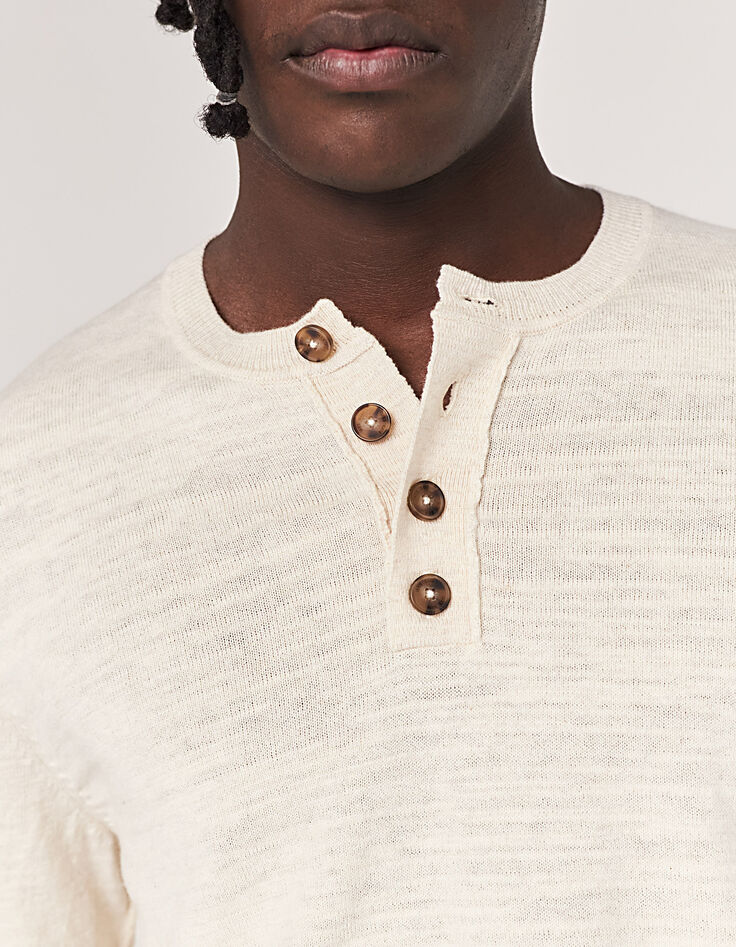 Pull tunisien off white tricot Homme-2