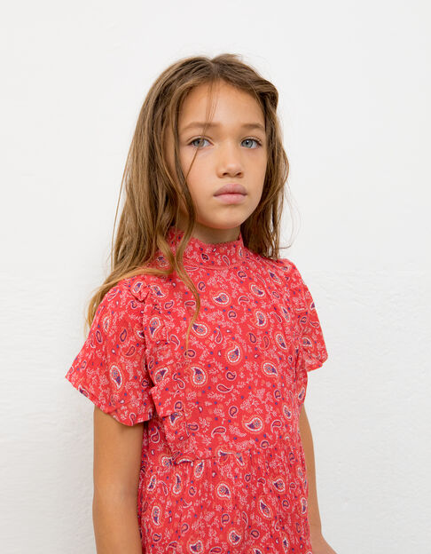 Girls’ red paisley print Lenzing™ Ecovero™ viscose blouse