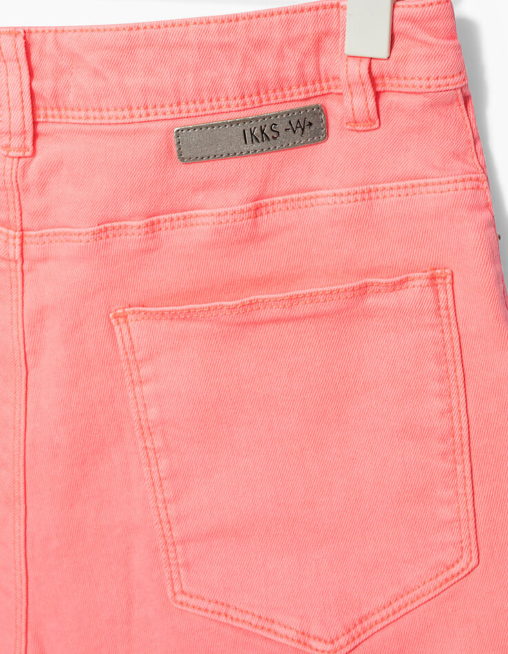 Short mom vaquero rosa flúor niña -5