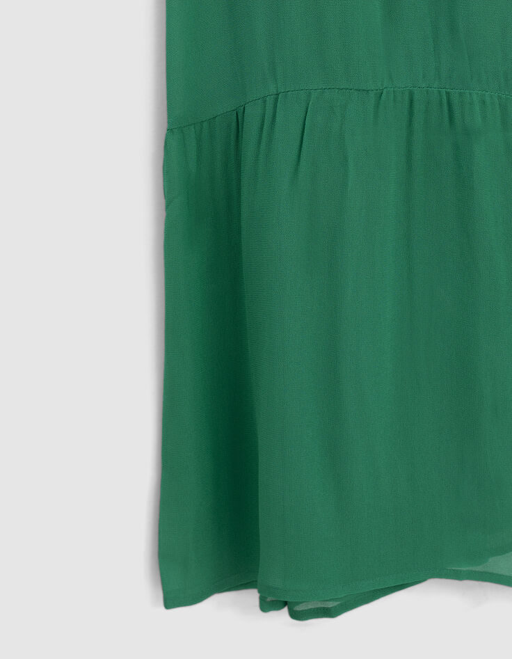 Women’s green wrap long dress-6